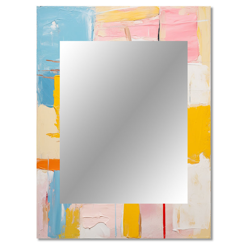 Ephemeral Thoughts Of Colorfields - Abstract Painting Wall Mirror, Modern Decorative Mirror, Printed Metal Art, 40" x 30"