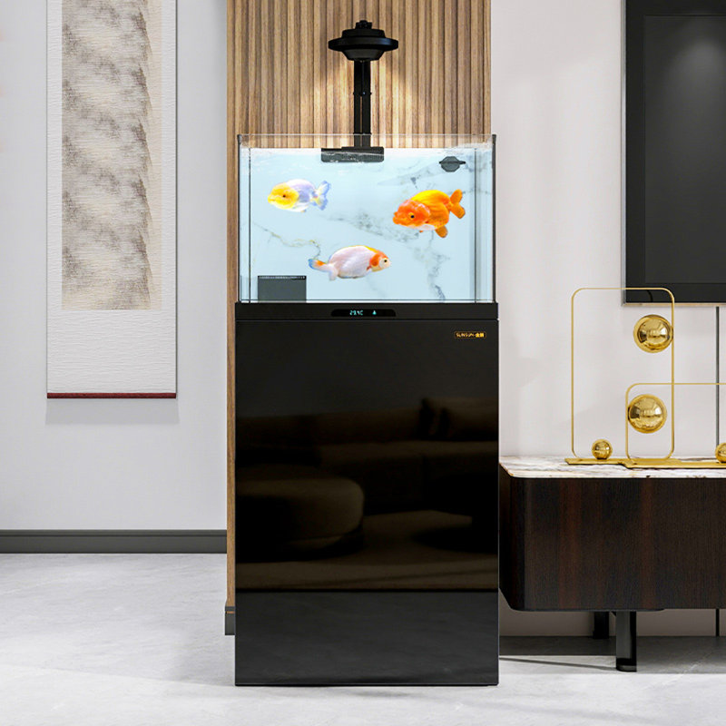 Petit aquarium polyvalent avec réservoir en alliage d'aluminium, 13,21 gallons (H 47,24 po x l 18,9 po x P 18,31 po, Noir
