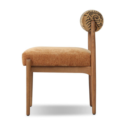 Barrau Genuine Leather Upholstered Back Side Chair Dining Chair