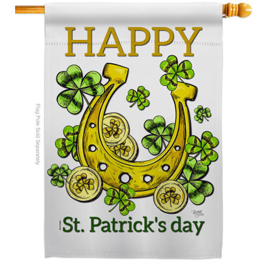 Drapeau de maison 40 po x 28 po Lucky Shamrocks