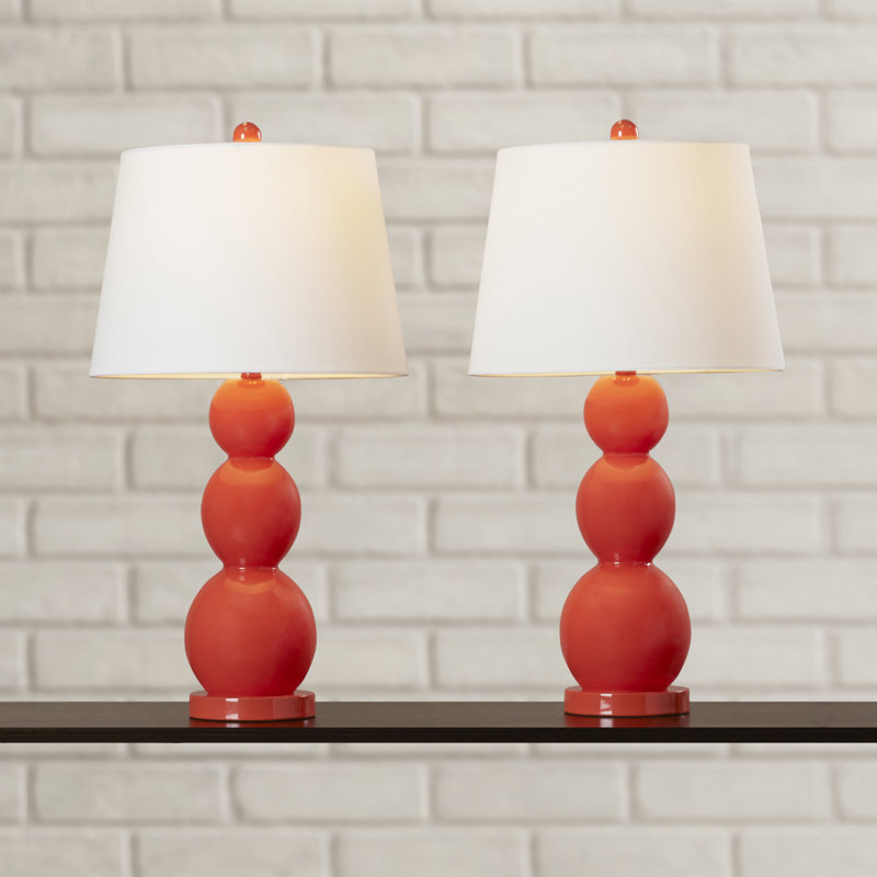 Dearis Glass Table Lamp, Blood Orange