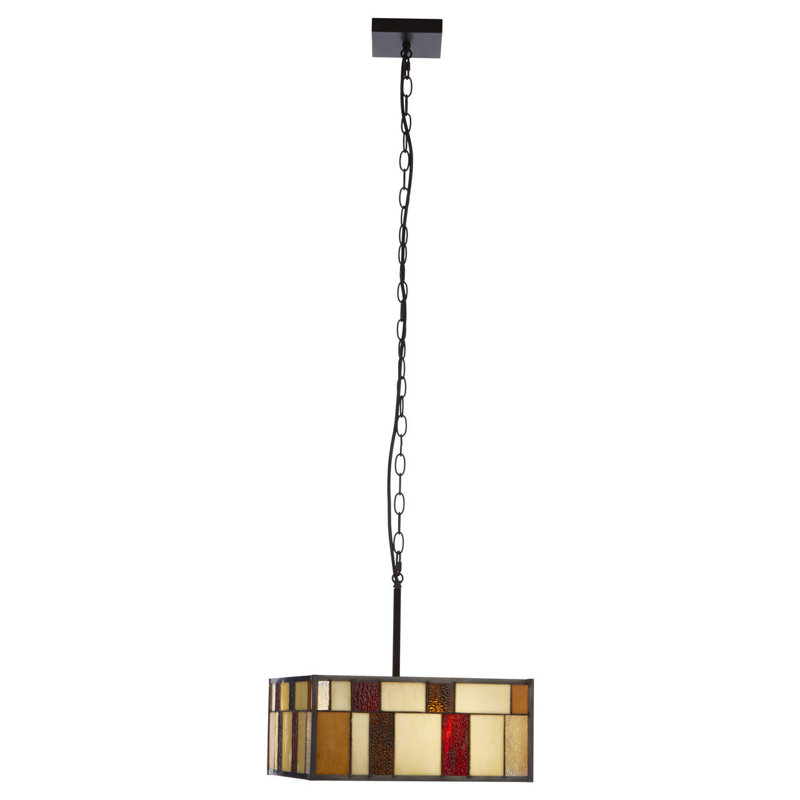 Mundelein 2 - Light Brown/Orange/Cream Square/Rectangle Pendant