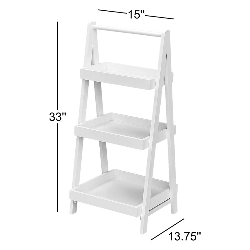 Meeka Solid Wood Bathroom Shelves, White