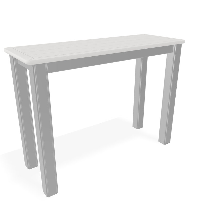 Outdoor Square Side Table, White/White