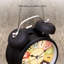 Roman Numeral Metal Glass Quartz movement / Crystal Alarm Tabletop Clock in Black