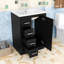 Meuble-lavabo compact de 24 pouces avec lavabo en céramique intégré et 3 tiroirs à fermeture en douceur-130183125
