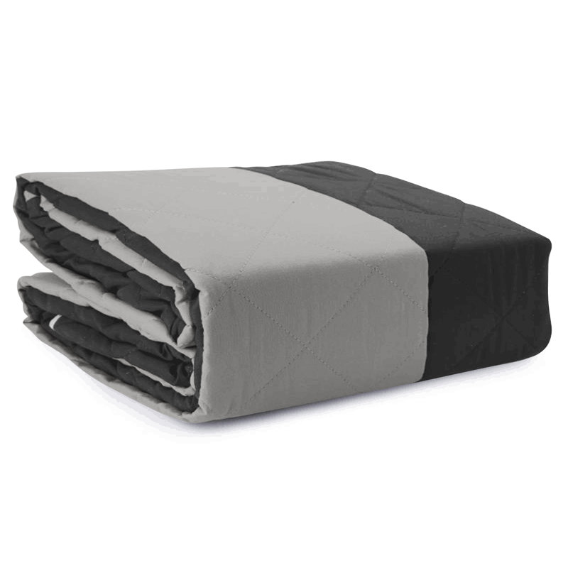 Housse pour fauteuil à coussins en T, Gris / noir