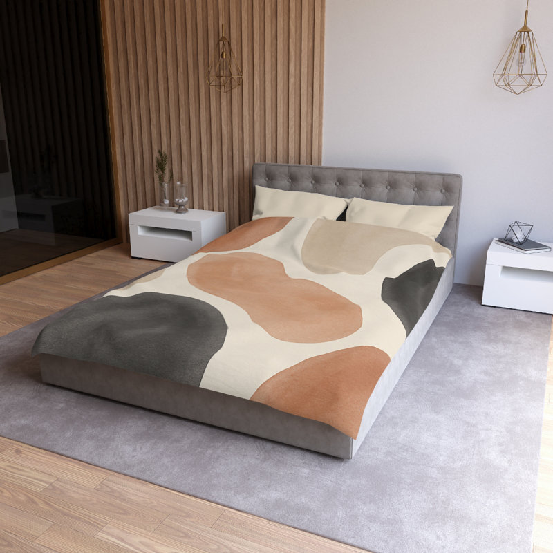 Microfiber Duvet Cover Boho Style, Design 77, Cream, Twin Duvet Cover