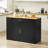 Versatile Storage Black Particle Board Island For Dining & Organizing