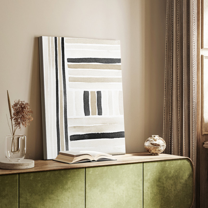 Neutral Lines II -Custom Wrapped Gallery Cavas