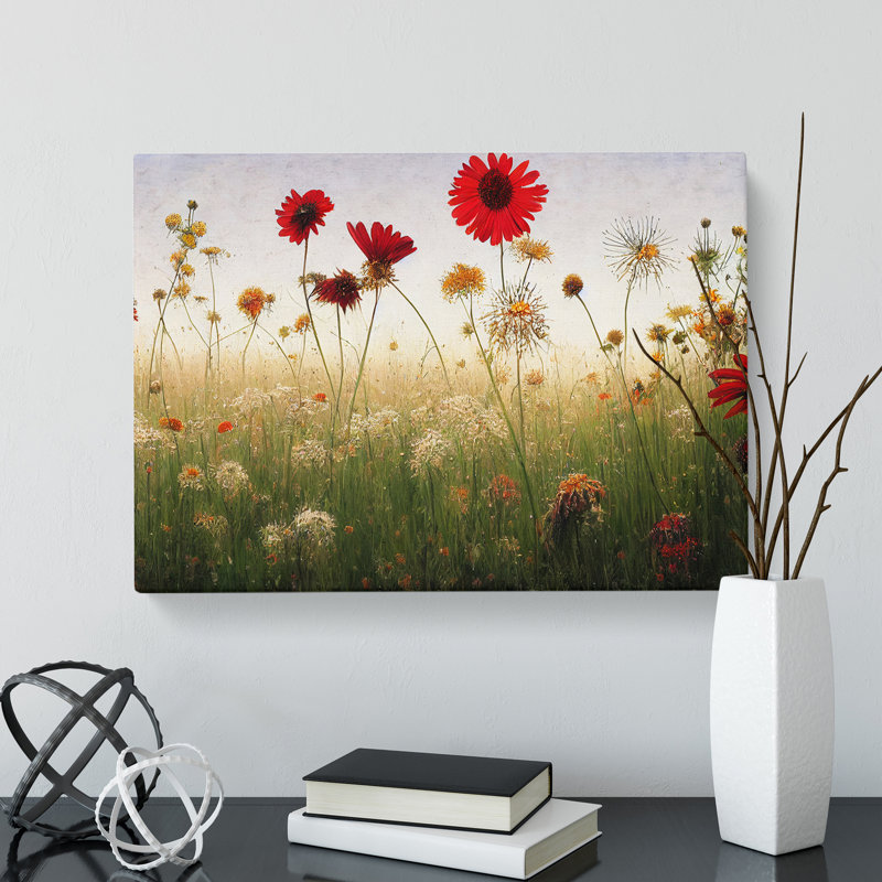 Head Turning Wildflowers Floral - Wrapped Canvas Print, 50cm H x 76cm W x 3cm D