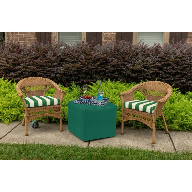 Casual Cushion Wicker Outdoor Chair Cushion, Striped Sunbrella Fade-Resistant for Wicker Dining Chairs & Sunroom Seats, Reversible