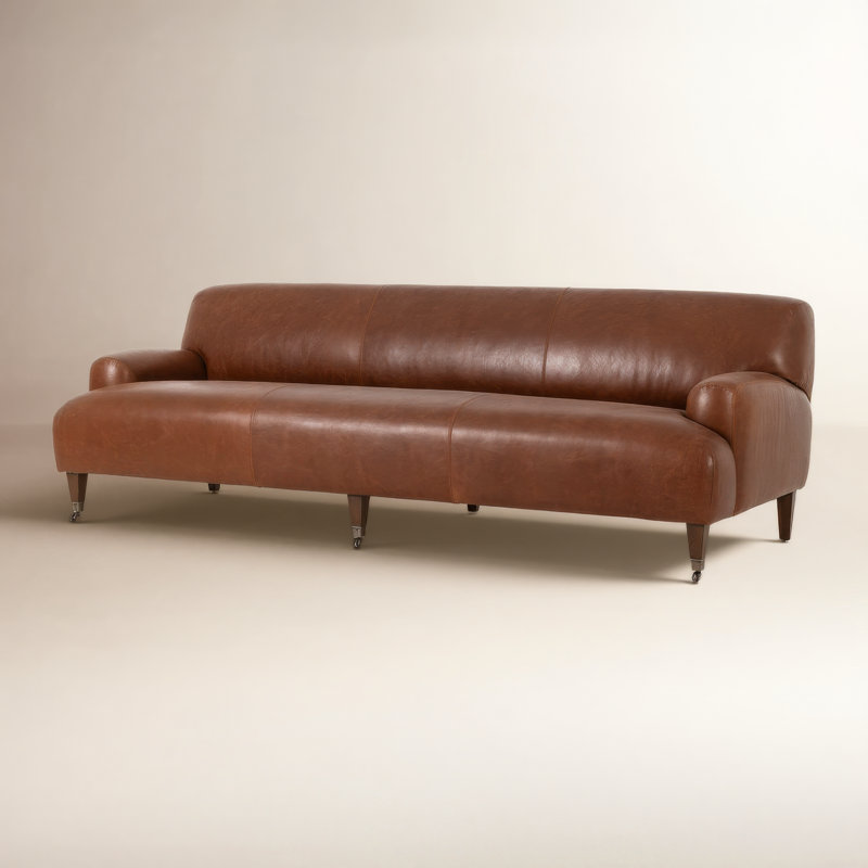 Kent Sofa, Dulane Mahogany Top Grain Leather
