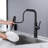 17.7" Modern Single Handle Kitchen Sink Faucet With Pull Down Sprayer, 3 Flow Modes-128936749