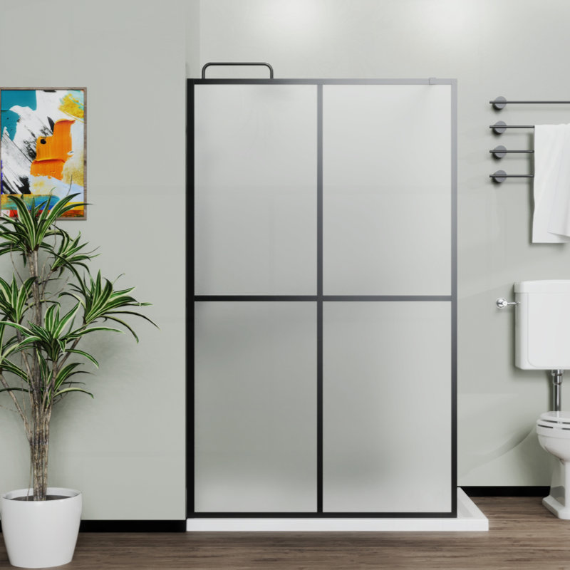 Porte de douche en verre trempé givré