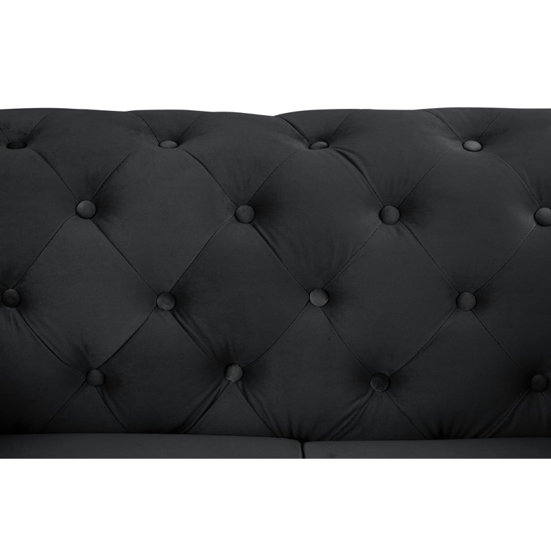 Graford 63'' Velvet Loveseat, Black