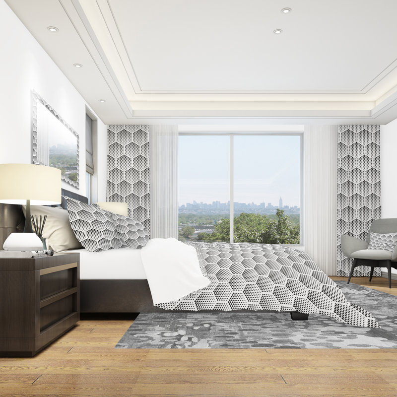 Ensemble de housse de couette moderne, Housse de couette très grand + 2 taies décoratives