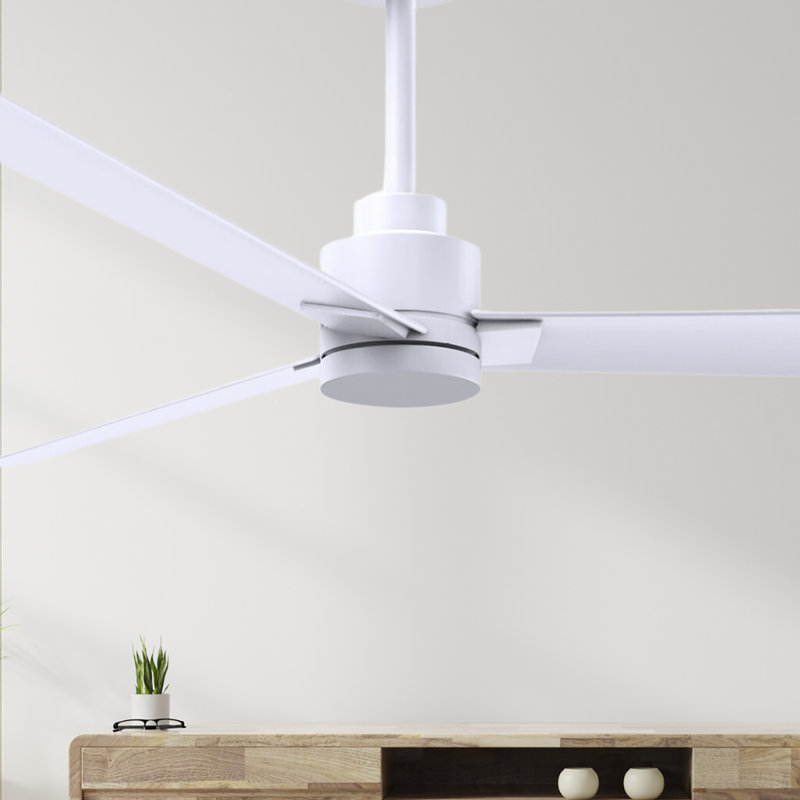 Alessandra Outdoor Downrod Ceiling Fan, Matte White, Matte White