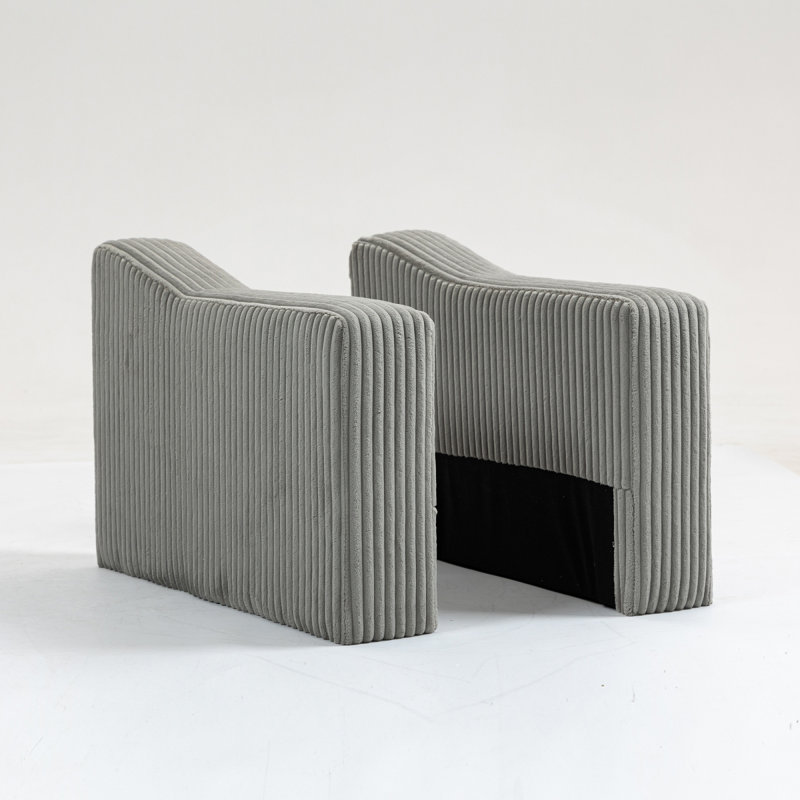 Module de dossier modulaire avec accoudoirs simples pour canapé modulaire avec accoudoirs, gris, Velours côtelé gris