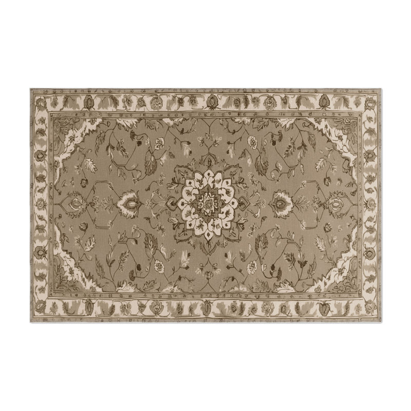 Tapis gris d'intérieur et d'extérieur Tabriz, Rectangle 9 pi x 12 pi