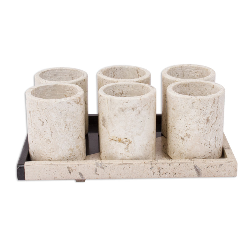 Thersa 16.907oz. Marble Shot Glass / Shooter Set