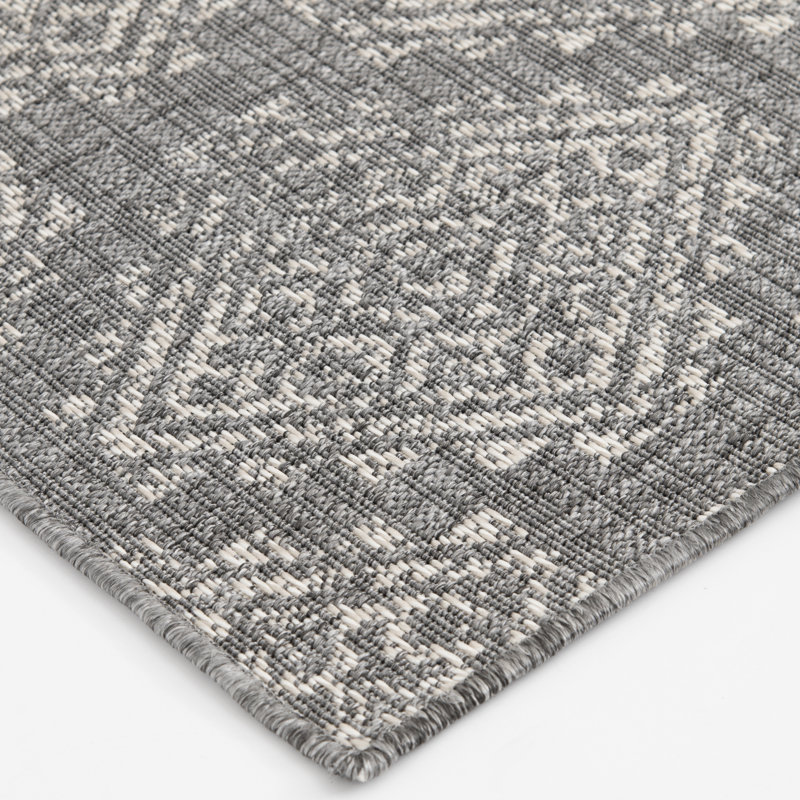 Tapis gris Bungalow Bungalow Perkinson, Rectangle 3 pi 3,37 po x 5 pi 2,99 po