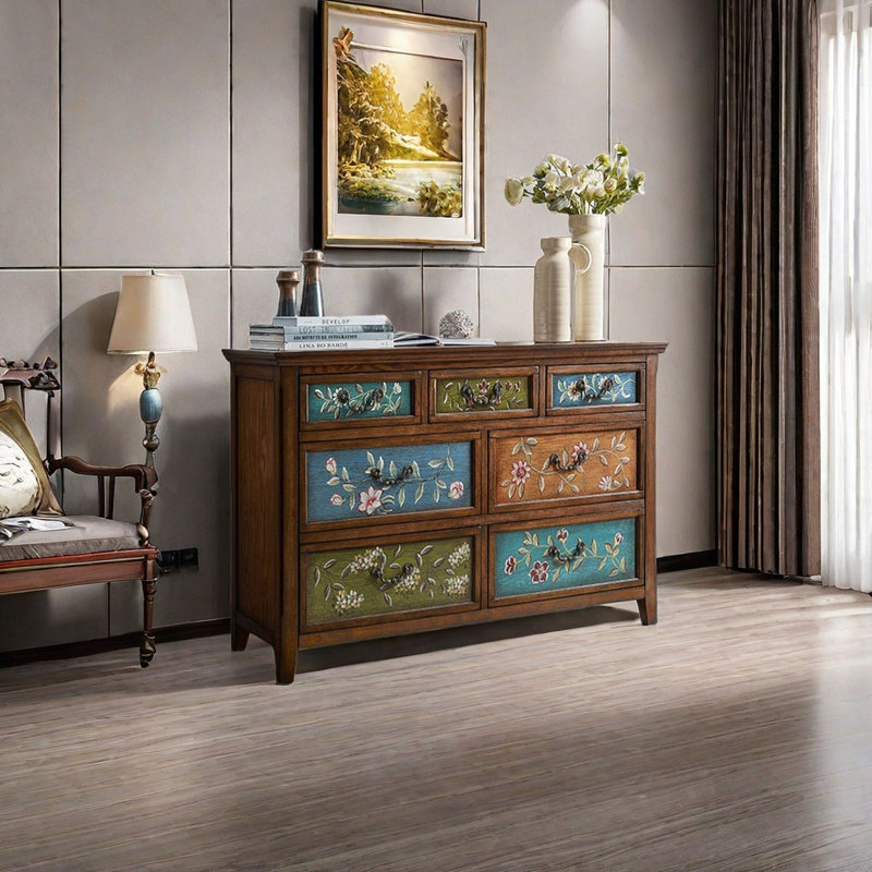 Painted multi-purpose drawer accent chest, 31.89" H x 47.24" W x 15.75: D