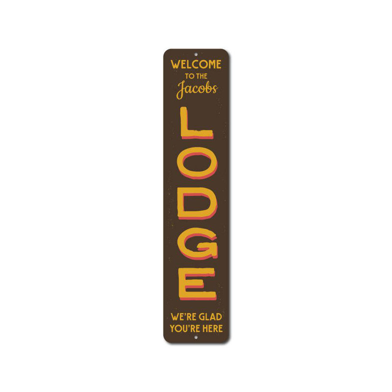 Enseigne verticale en aluminium Lodge Lodge, H 4 po x l 18 po x P 0,04 po