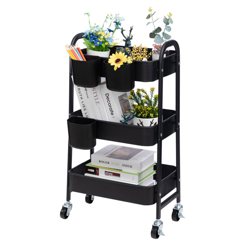 Kellswater 93.98cm W Cart with Wheels, Black