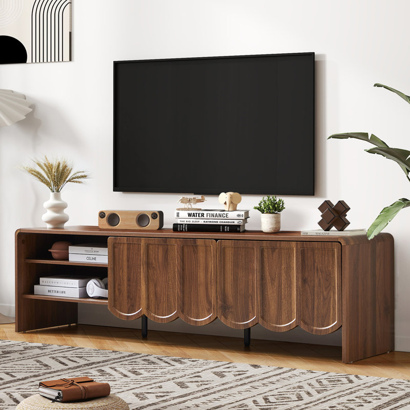 TV Stand For Tvs Up To 70", Walnut