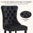 5-Piece Dining Table Set, 36" Round Tempered Glass Table And 4 Tufted Velvet Upholstered Chairs With Nailhead Trim And Pull Ring-127729229