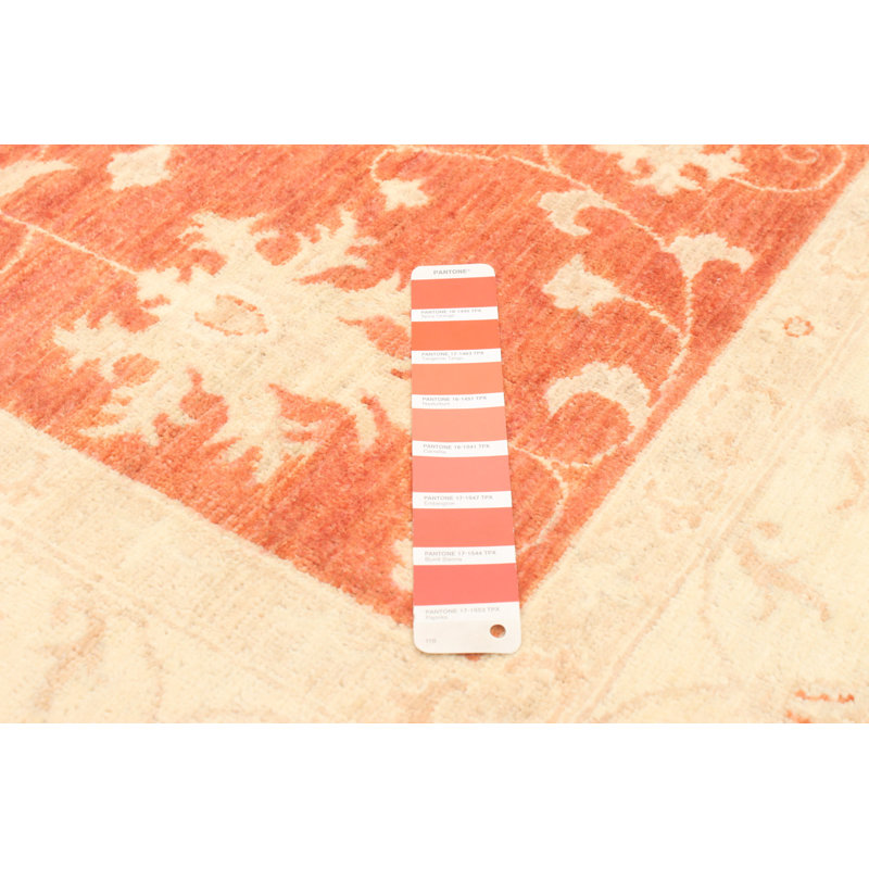 Tapis décoratif en laine noué à la main de conception unique 5 pi 5 po x 7 pi 7 po noué à la main New Age