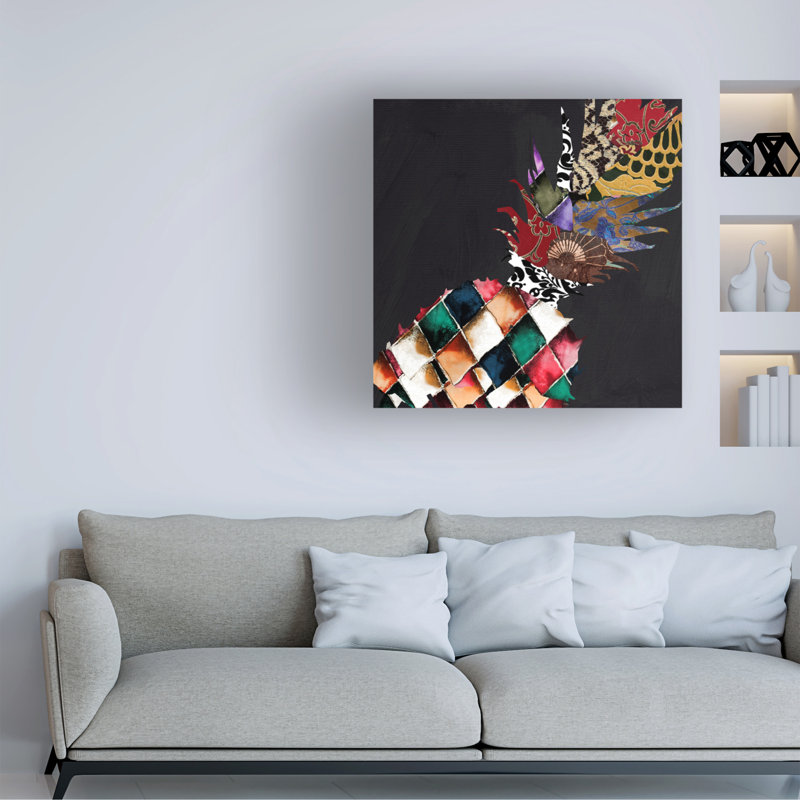 Art sur toile Sasha Pineapple Brocade II_ALI73133, H 18 po x l 18 po