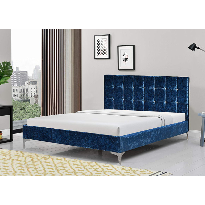 Upholstered Bed with Mattress, Double (4'6), Luxury Mattress