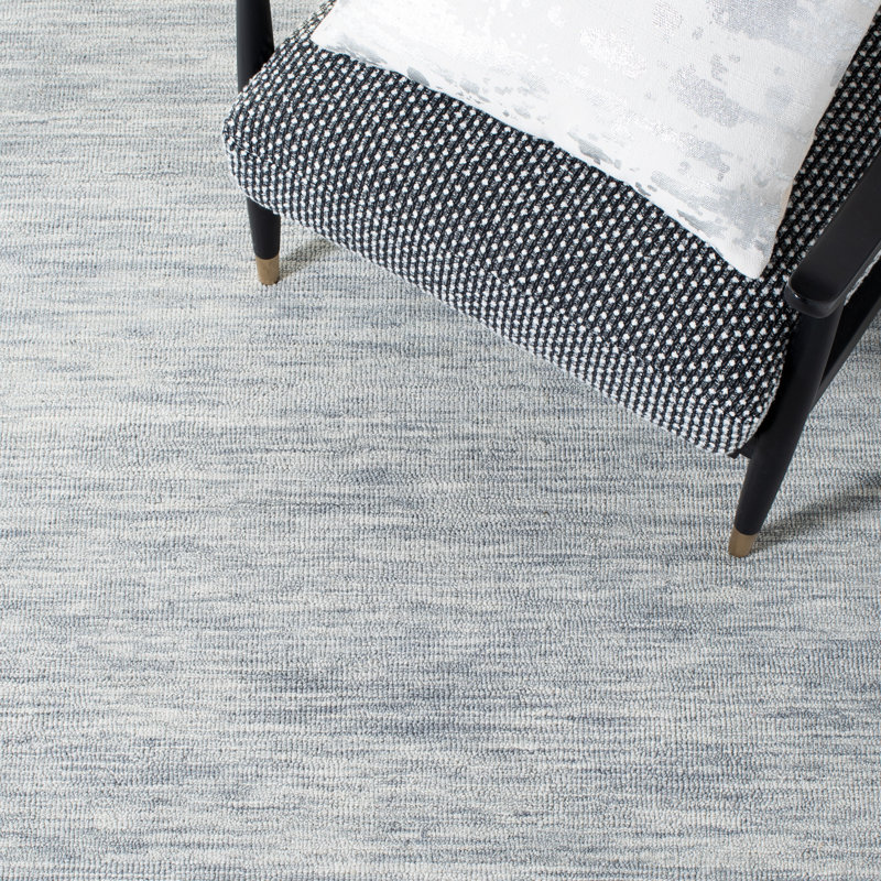 Tapis gris en laine / coton touffeté à la main Estime Metro, Rectangle 6 pi x 9 pi