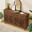 Buffet rétro avec portes creuses sculptées à la main-701149742