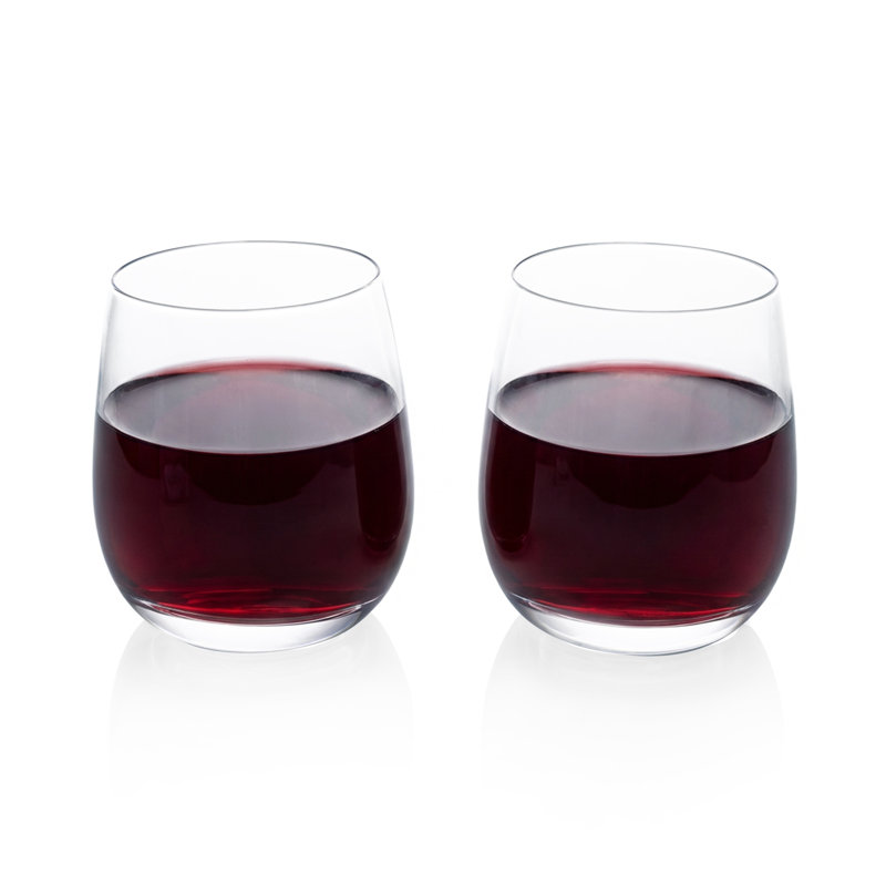 Set of 2 Stemless Wine Glasses