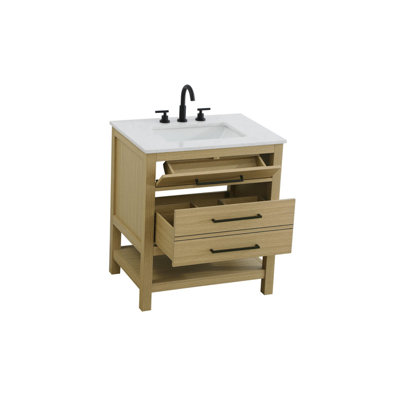 30 inch Single Bathroom Vanity_Modern_VF60530, Honey Brown