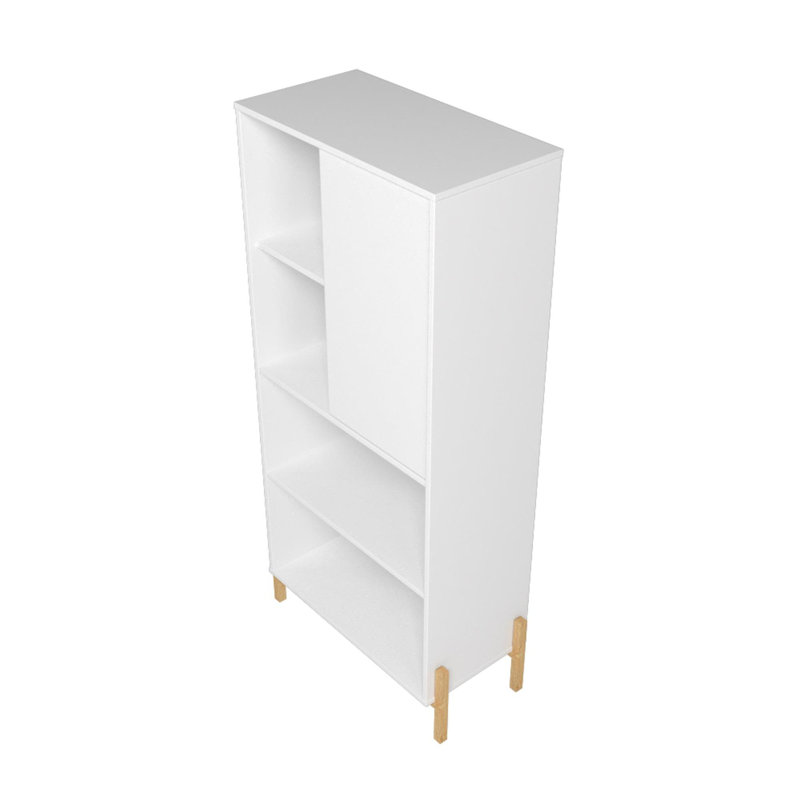 Sandry Geometric Storage Bookcase, White