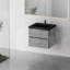 Meuble-lavabo flottant avec lavabo, conception murale pour économiser de l'espace, avec tiroirs à fermeture en douceur et lavabo de qualité supérieure pour les salles de bain modernes.