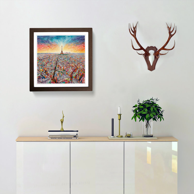 City Of Paris Color Field - Framed Print, Walnut