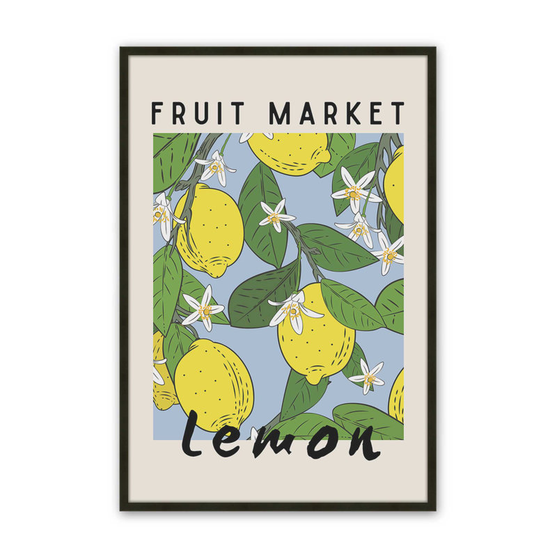 «Lemon Fruit Market», reproduction d'affiche dans un cadre noir, 36 po x 24 po