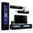 Lineberry 85" Modern Floating Wall Mounted Entertainment Center with 16-Color LED Lighting, High Gloss Finish-1600295829