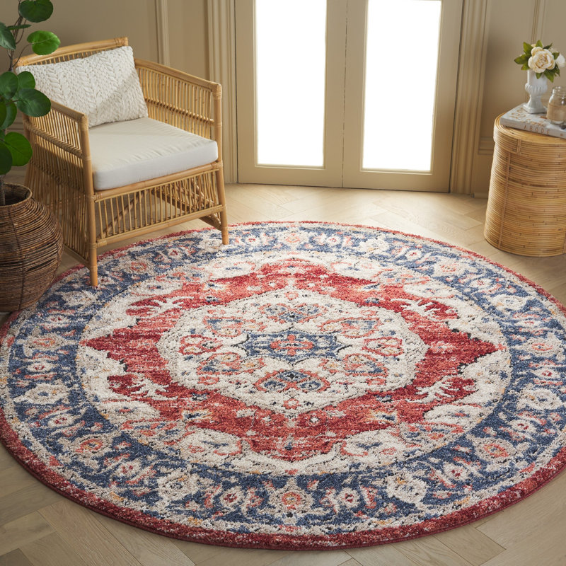 Luna Performance Oriental Rug, Round 6'7"
