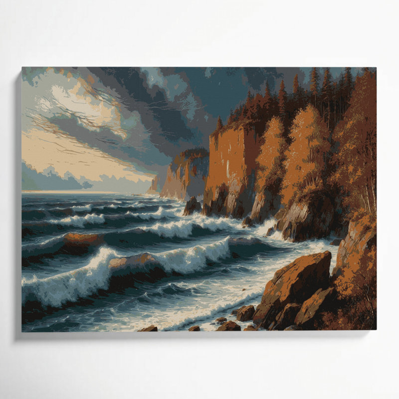 Art mural sur toile Coastal Autumn Coast, H 20 po x l 24 po