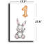 «Bunny with Number Balloon Nursery Pine», art mural en toile - 17,7 po x 27,6 po