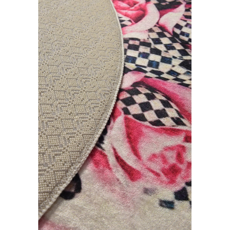 Round Floral Shag 99cm X 99cm Area Rug