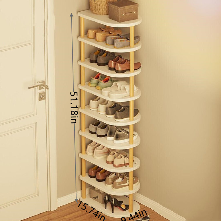 Tower 6-Tier Wood Top Shoe Rack in Various Colors