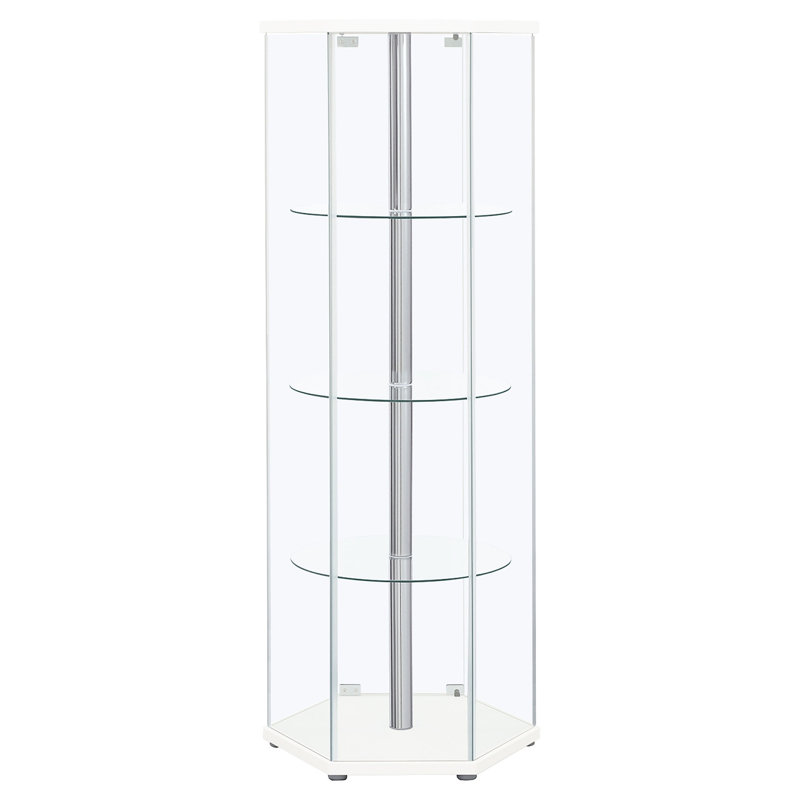 Vitrine hexagonale en verre transparent Tenley