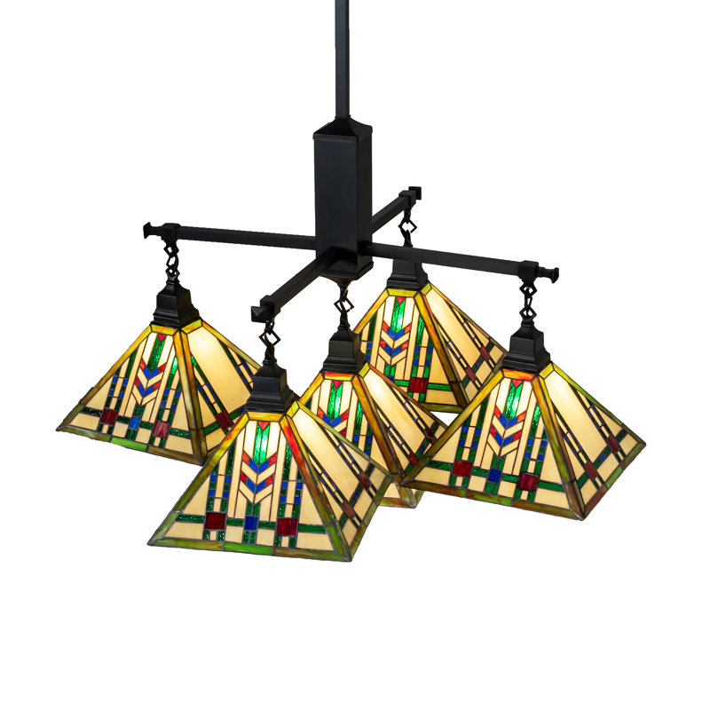 Lustre carré à 5 lumières 38 po Automn